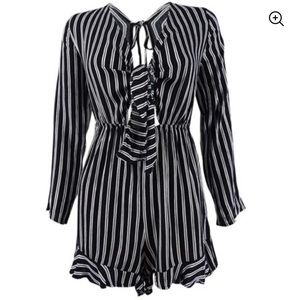Raisins Women's Striped Romper Swim Cover-Up